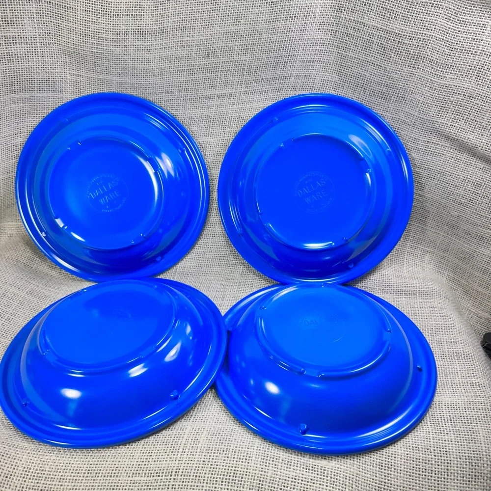 Dallas Ware B-75 Blue Melamine Bowls Set of 4 Plastics‎ Manufacturing Co
